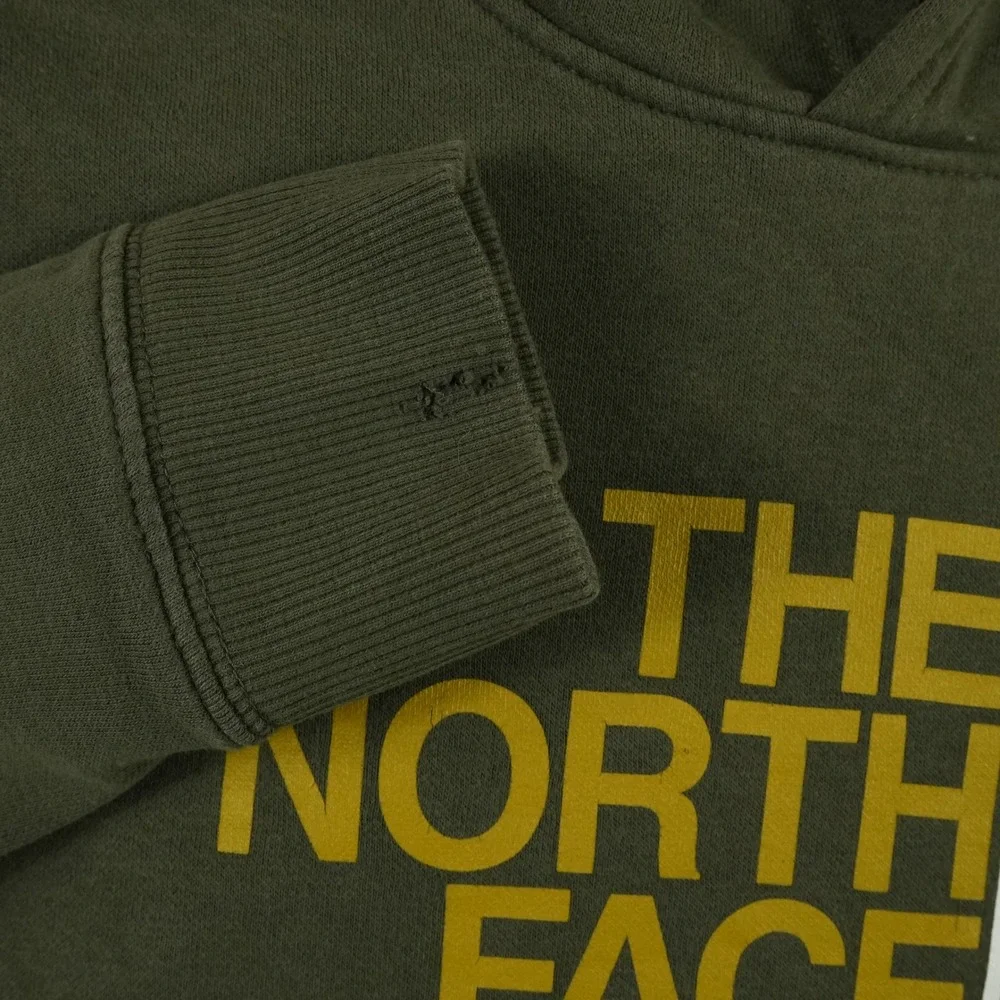 The North Face Hoodie Boys XXL Olive Green‎ Camo Logo Pullover Fleece Outdoor